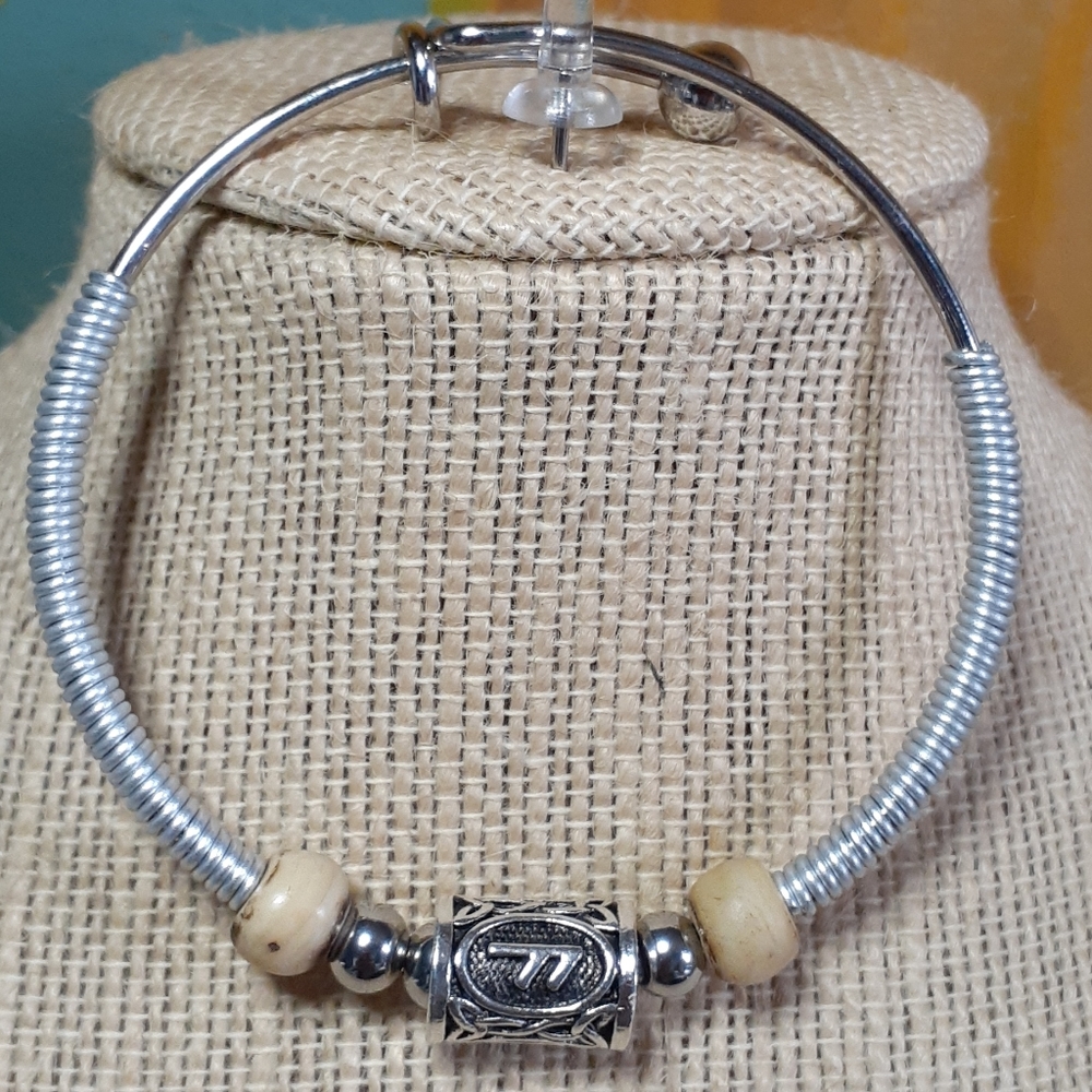 Ansuz Norse Rune Bangle Bracelet